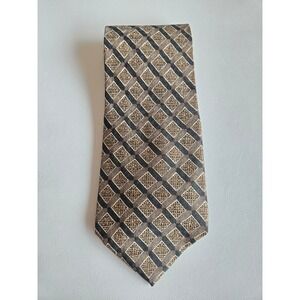 Guess USA American Classics Silk Brown Black‎ Geometric Necktie Retro Classic